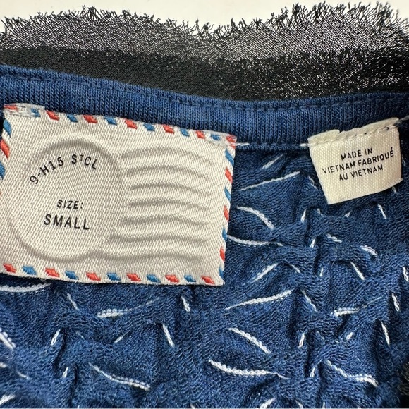 Anthropologie Postmark Sleeveless Blouse Blue Textured Dressy Quilted Size Small - Picture 5 of 8